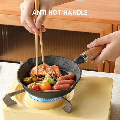 Cast Iron Skillet Grill Pan Frying Egg Pan Non Stick Square Steak Pan Camping Picnic No Coating Silicone Handle Grip