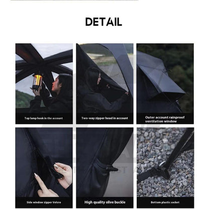 Blackdog ShanTing 6.8 Manual Tent Easy Set Up Outdoor Camping Fly Sheet Extension Black Coating PU5000 CBD2450WS050