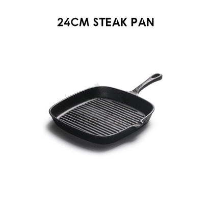 Cast Iron Skillet Grill Pan Frying Egg Pan Non Stick Square Steak Pan Camping Picnic No Coating Silicone Handle Grip