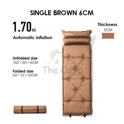 Mobi Garden Sponge Auto Inflation Bed Camping Mattress Inflatable Single Outdoor Tent Foldable Family Naturehike