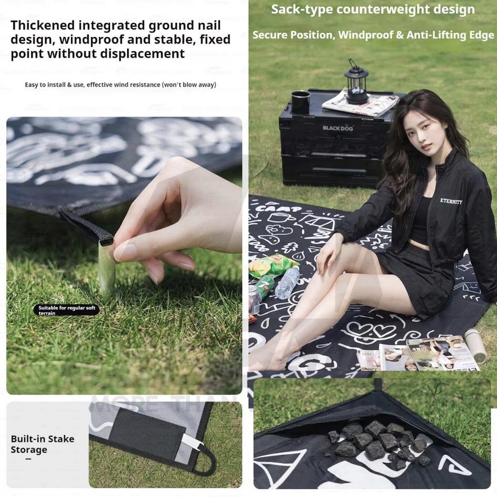 Blackdog Remax Ultralight Mat Carpet Picnic Black Cute Portable Waterproof Outdoor Hiking Camping CBD2650WS014