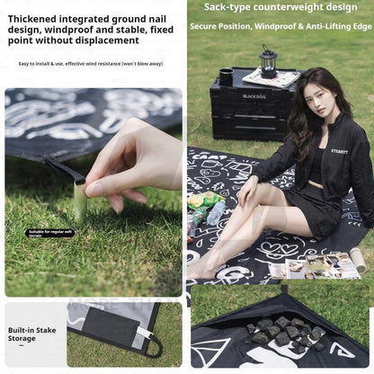 Blackdog Remax Ultralight Mat Carpet Picnic Black Cute Portable Waterproof Outdoor Hiking Camping CBD2650WS014