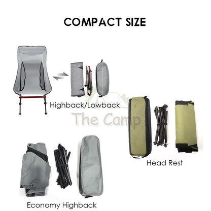 Camping Foldable Moon Chair High & Low Back Outdoor Folding Portable Picnic Aluminium Alloy Lightweight Naturehi
