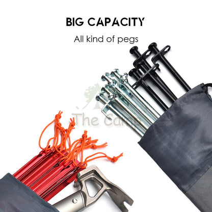 Camping Nail Peg Storage Bag 20cm 30cm 40cm Stake Holder Case Pouch Khemah Canopy Paku Beg Steel Aluminium Nail