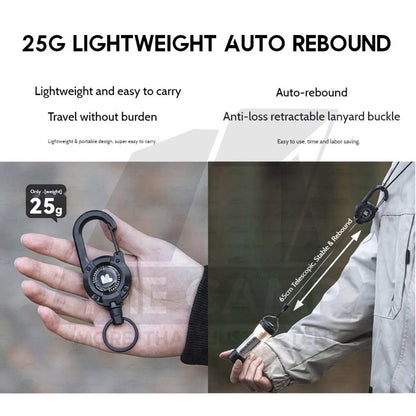 Blackdog Retractable Buckle Lanyard Clip Carabiner Outdoor Camping Tactical Pull Badge Keychain Anti Thief CBD2550PJ070