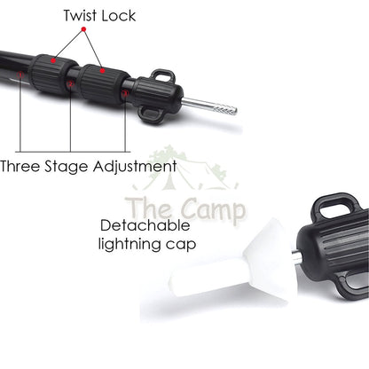 Camping Adjustable Rod for Flysheet Tarp Tent Camp Bag Hiking Family 2.3 3.0 2 3 m Support Pole with Bag Retractable