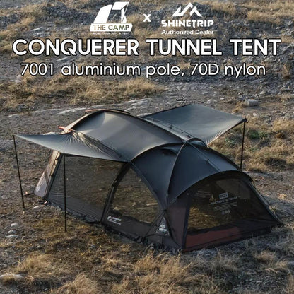 Shinetrip Conqueror Tunnel Tent 7 series Aluminium 70D Premium Nylon Fabric PU3000mm 17m2 Khemah A603