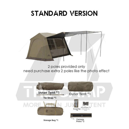 Naturehike Village 6 Gen 3 Auto Tent Standard / Flagship Model Inflation Pump Outdoor Camping Khemah Angin CNK2650WS035