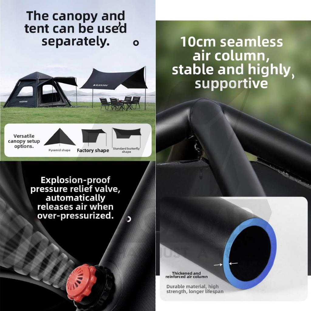 Blackdog Blackdog Leisure AIR PRO Upgraded Air Tent Double Layer PU3000mm Inflatable Khemah Angin CBD2550WS051