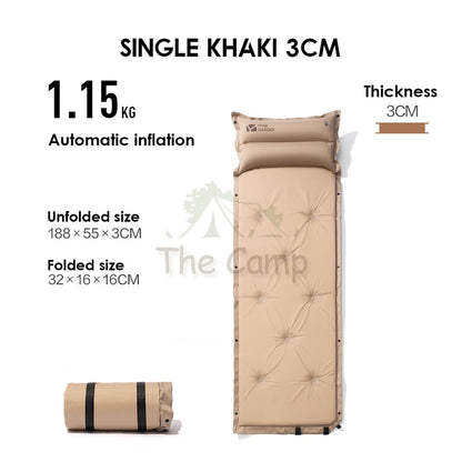Mobi Garden Sponge Auto Inflation Bed Camping Mattress Inflatable Single Outdoor Tent Foldable Family Naturehike