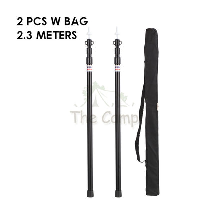 Camping Adjustable Rod for Flysheet Tarp Tent Camp Bag Hiking Family 2.3 3.0 2 3 m Support Pole with Bag Retractable