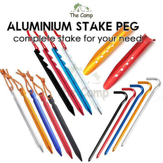 Aluminium Alloy Tent Peg 18cm 23cm with Rope Sand Hexagon Ultralight Stake Camping Sand Flysheet Nail Tarp Awning Beach