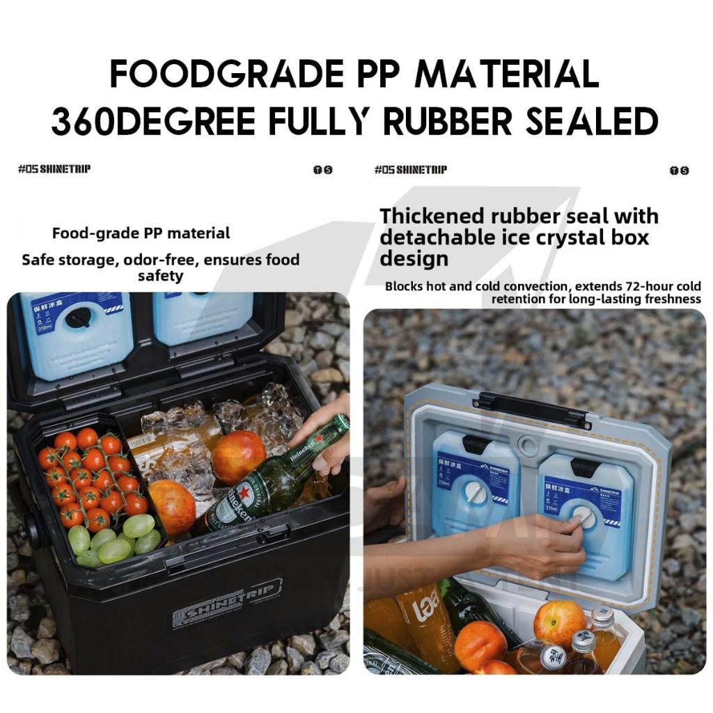 Shinetrip Cooler Box Portable Ice Box 16L 22L Spring Locking 72 hours Cooling Outdoor Camping Peti Ais A608
