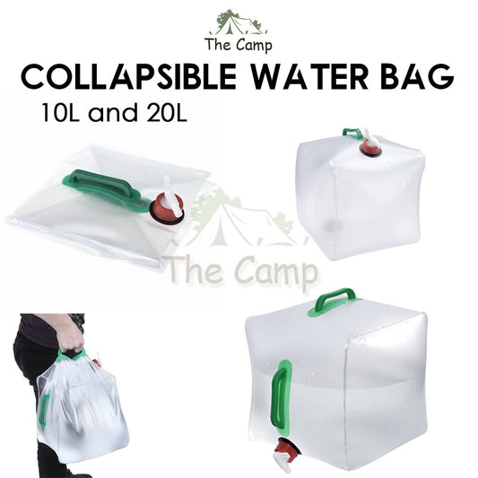 Camping Portable Water Bucket Foldable Collapsible Bag Carrier Container 10L 20L Tap PVC Picnic Fishing Hiking