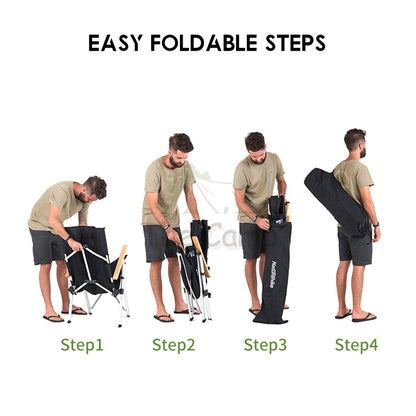 Naturehike Recliner Chair with Arm Rest Portable Adjustable Outdoor Camping Kerusi Healing High Back NH17T003-Y TY03