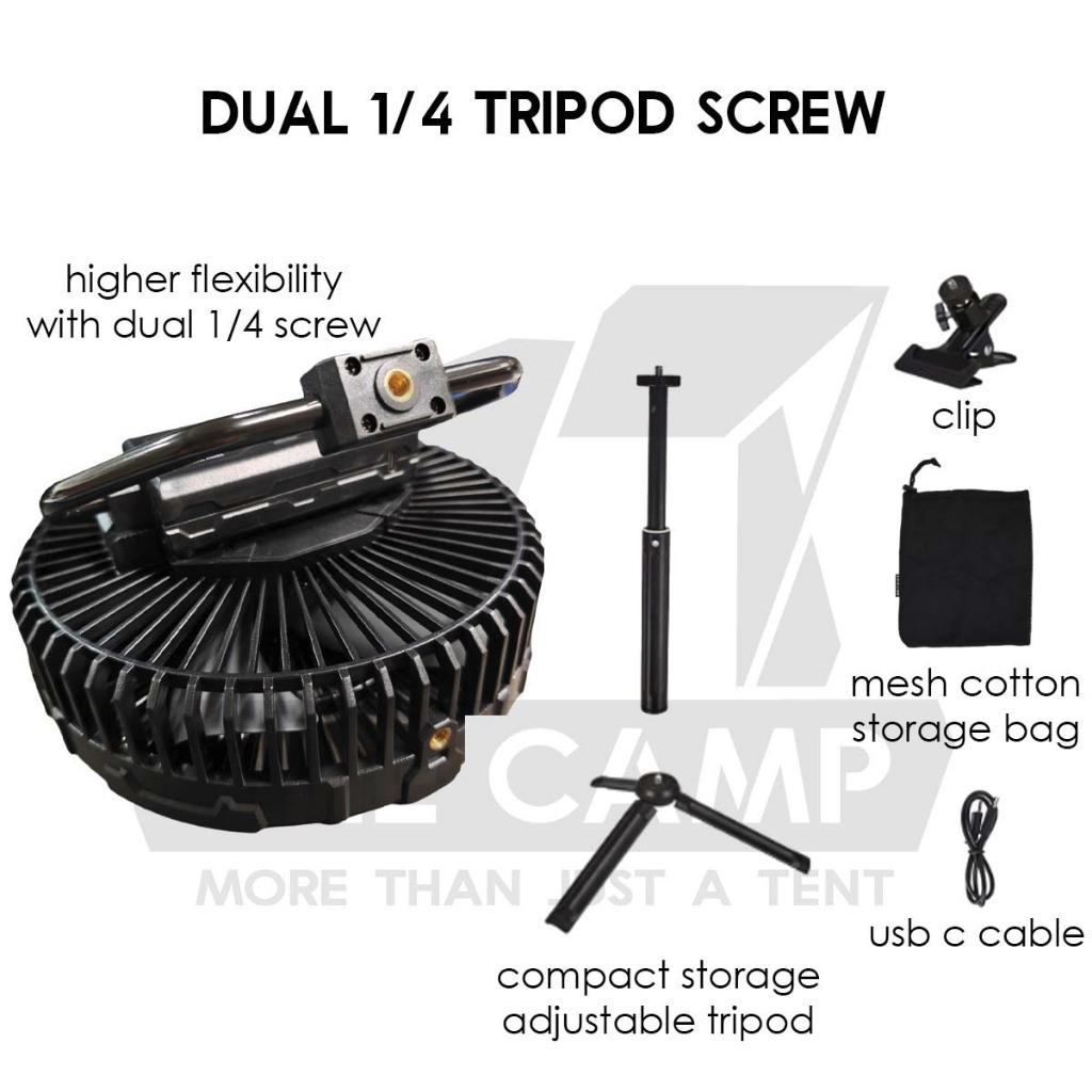 Wellhike SWS Wilderness Tactical Fan 10000mah Battery Swapping Tripod Clip Turbo Outdoor Camping Kipas Angin