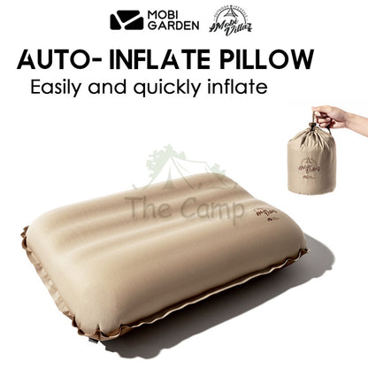 Mobi Garden Pillow Ergonomic Auto Inflate Support Design Outdoor Bed Mattress Inflatable Sleeping Memory Foam Naturehike