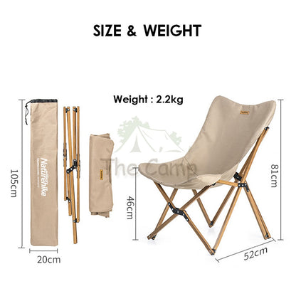 Naturehike Folding Chair Wood Finishing Outdoor Portable Foldable Camping Moon Chair Aluminium Alloy MW01 NH19Y001-Z