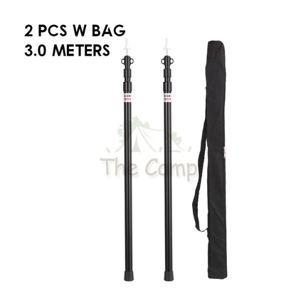 Camping Adjustable Rod for Flysheet Tarp Tent Camp Bag Hiking Family 2.3 3.0 2 3 m Support Pole with Bag Retractable