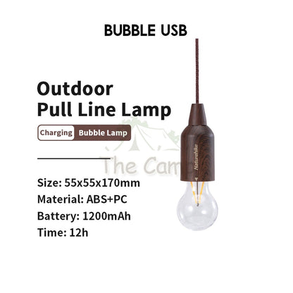 Naturehike Camping Pull Switch LED Light USB / AAA Battery Hanging Lantern Tent Lamp Portable Outdoor IP44 Waterproof