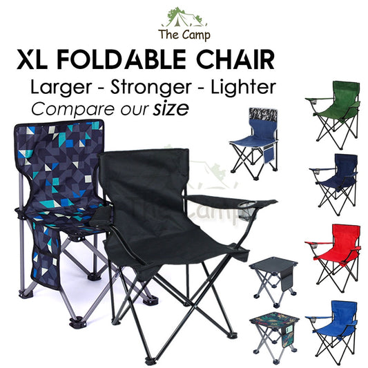 Camping XL Foldable Chair Portable Stool Large Sturdy Light Lightweight Canvas Hiking Family