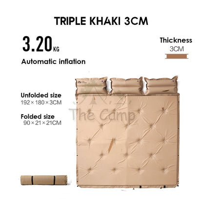 Mobi Garden Sponge Auto Inflation Bed Camping Mattress Inflatable Triple Outdoor Tent Foldable Family Naturehike