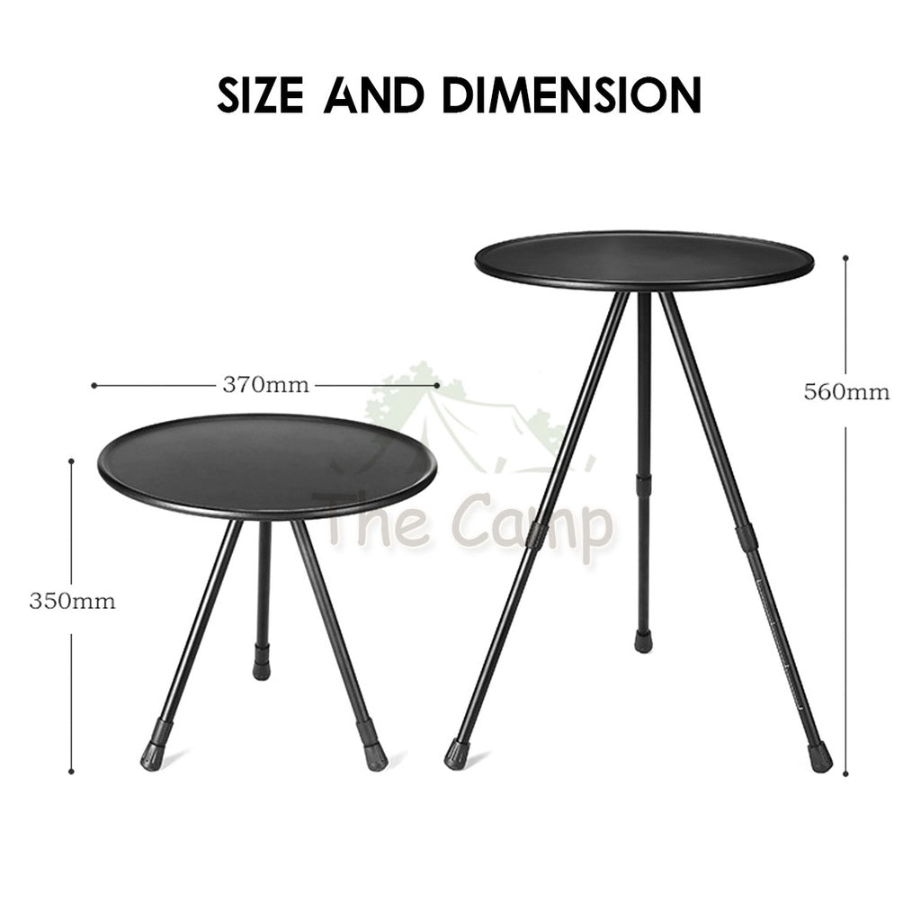 Adjustable Height Camping Small Round Table Picnic Aluminium Alloy ABS Stool Chair Tent Flysheet Tarp Pole Nail Peg Rope