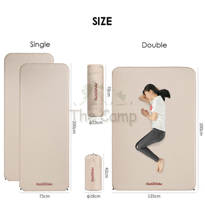Naturehike Sponge Bed Mattress Auto Inflate 3cm / 6cm Self Inflatable Single Double Outdoor Camping Foldable NH20DZ002