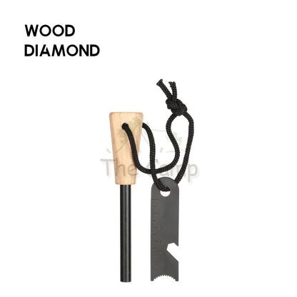 Outdoor Magnesium Fire Starter Ferro Rod Flint Stone with Ruler Camping Api Batu Emergency Survival Spark Lighter