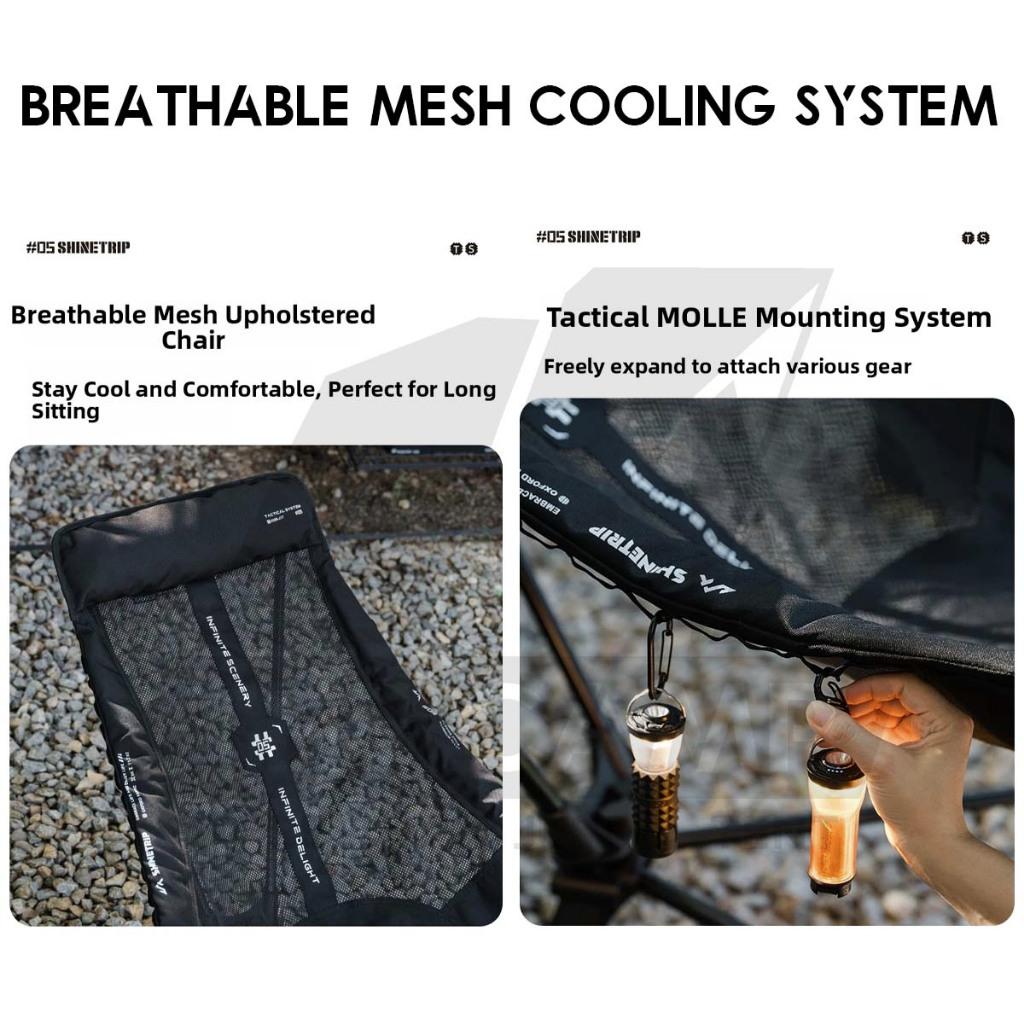 Shinetrip Swinging Chair Adjustable Height Headrest Armrest Outdoor Camping Rocking Kerusi Healing Highback A598