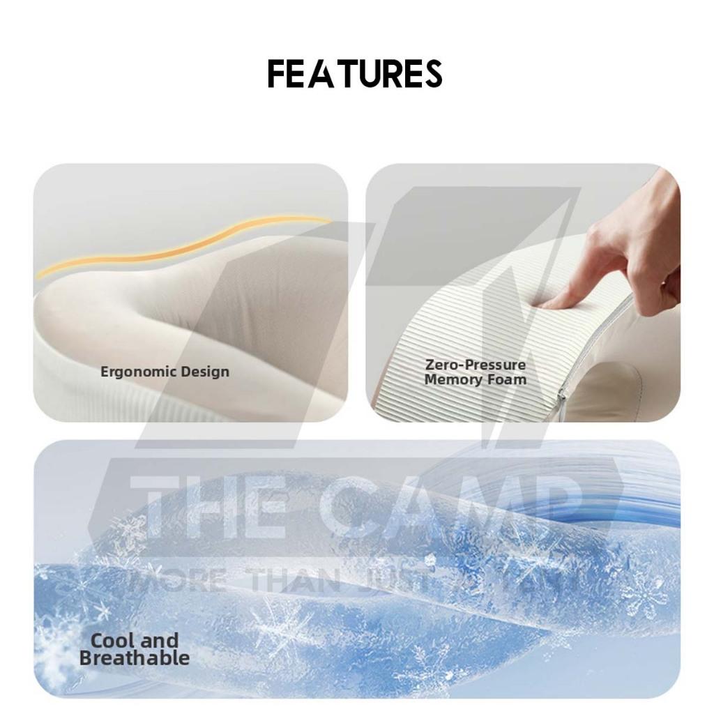 Naturehike Memory Foam Pillow Cooling Air Neck Travel Support Bantal Leher Kereta Bantal Travel U Shape CNK2450WS019