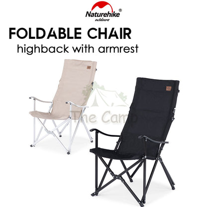 Naturehike Folding Chair Camping Highback Chair with Armrest Arm Rest Outdoor Foldable Aluminium Lightweight NH20JJ032