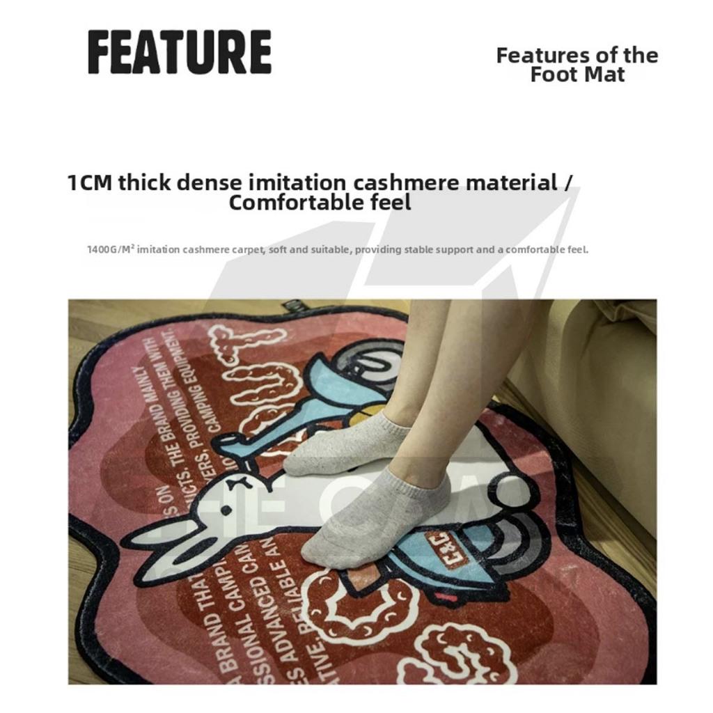CC Carpet Faux Cashmere Material Unique Rabbit Design Outdoor Camping Tent Mat Rug Soft and Comfortable