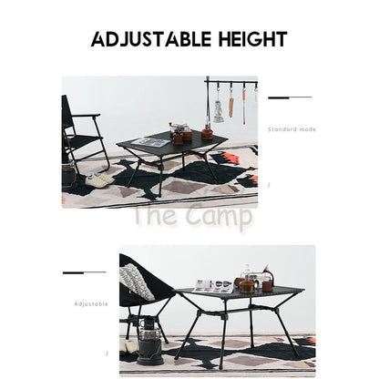 Blackdog Adjustable Aluminium Alloy Folding Table Foldable Wagon Table Top Tabletop Black Tent Pole Tarp Camping Chair