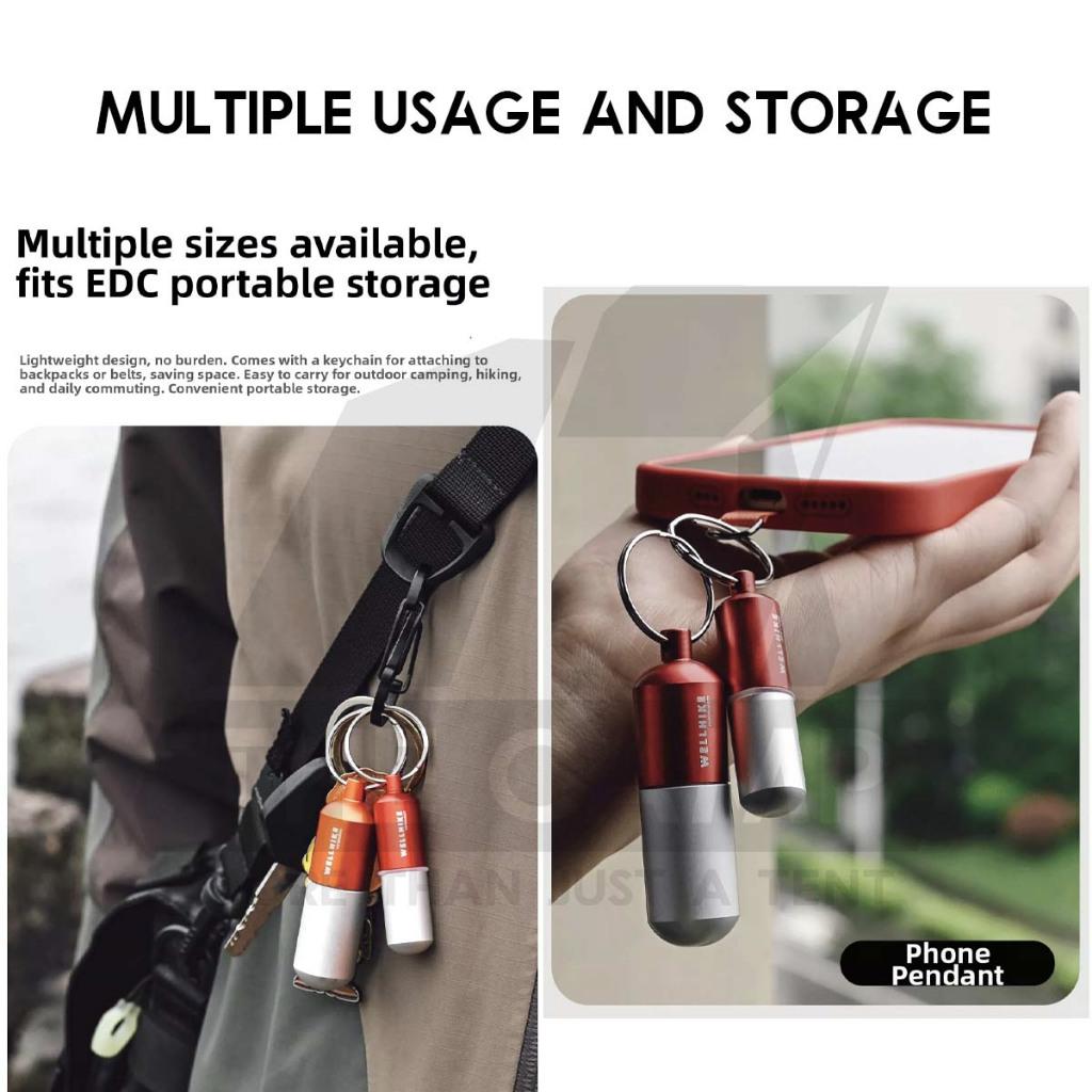 Wellhike SWS EDC Pill Capsule Sealed Waterproof Container Outdoor Camping Portable Small Bottle Mini Storage Keychain