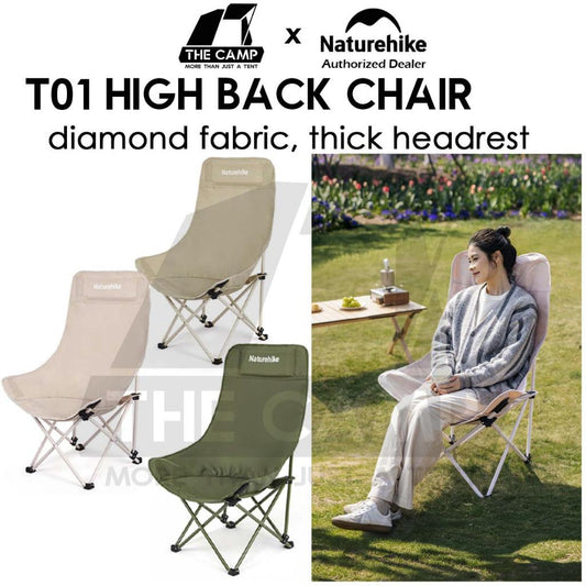 Naturehike T01 Highback Moon Chair Outdoor Camping Widened Armchair High Back Headrest Kerusi Healing CNH23JU13002