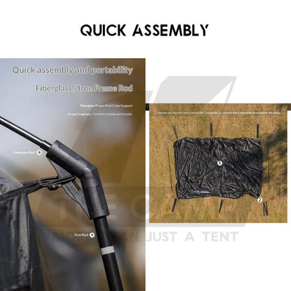 Blackdog ShanTing 12.8 Manual Tent Easy Set Up Outdoor Camping Fly Sheet Extension Black Coating PU5000 CBD2450WS050