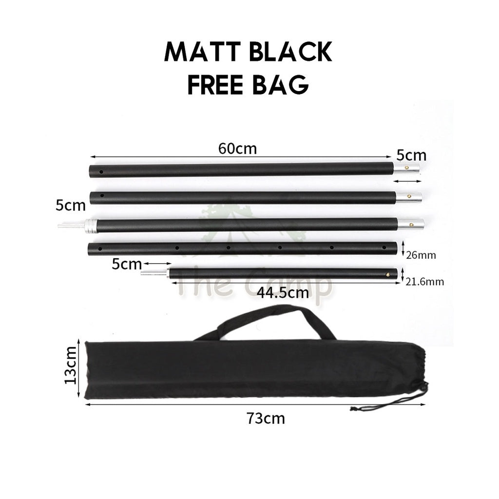 Camping Flysheet Tarp Adjustable Pole 26mm 2mm Heavy Duty Rod Tent Aluminium Long 2.8m Stand Awning Canvas Canopy Tiang