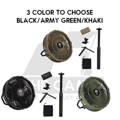 Wellhike SWS Wilderness Tactical Fan 10000mah Battery Swapping Tripod Clip Turbo Outdoor Camping Kipas Angin