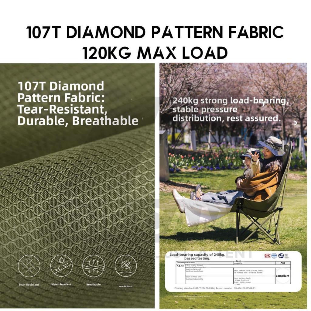 Naturehike T01 Highback Moon Chair Outdoor Camping Widened Armchair High Back Headrest Kerusi Healing CNH23JU13002