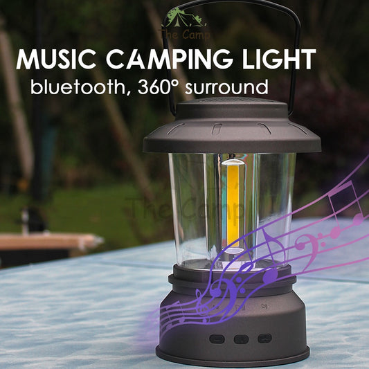 Camping Bluetooth Speaker Music LED Vintage Lantern Light Hanging Lamp Warmwhite High Rechargeable AA Type C Hiking