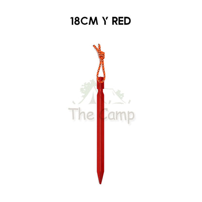 Aluminium Alloy Tent Peg 18cm 23cm with Rope Sand Hexagon Ultralight Stake Camping Sand Flysheet Nail Tarp Awning Beach
