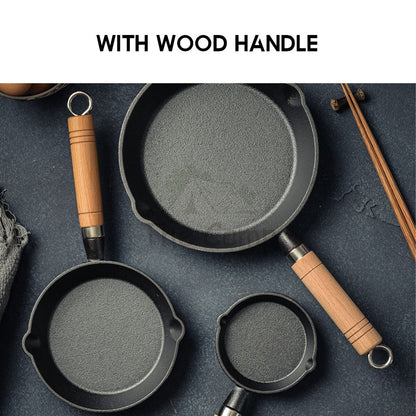 Cast Iron Skillet Grill Pan Frying Egg Pan Non Stick Square Steak Pan Camping Picnic No Coating Silicone Handle Grip