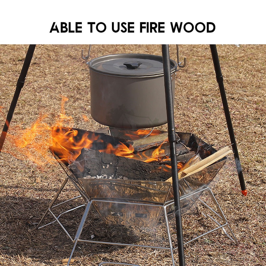 Portable Stainless Steel BBQ Rack Foldable Grill Barbeque Grill Table Camping Picnic