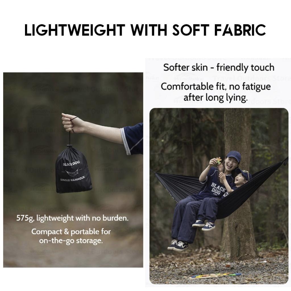 Blackdog Ultralight Hammock Double Size Anti Roll Design Adjustable Strap Outdoor Camping Buaian Gantung CBD2550WS071