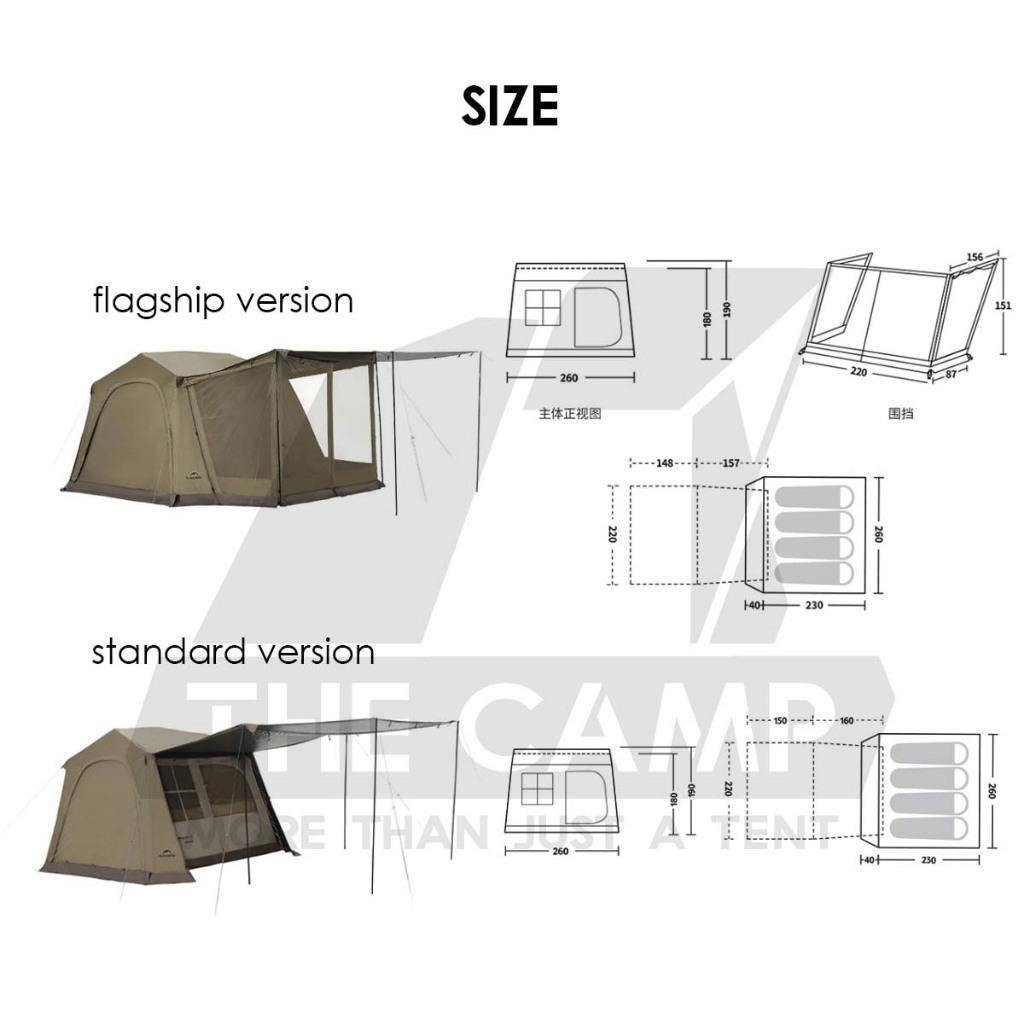 Naturehike Village 6 Gen 3 Auto Tent Standard / Flagship Model Inflation Pump Outdoor Camping Khemah Angin CNK2650WS035