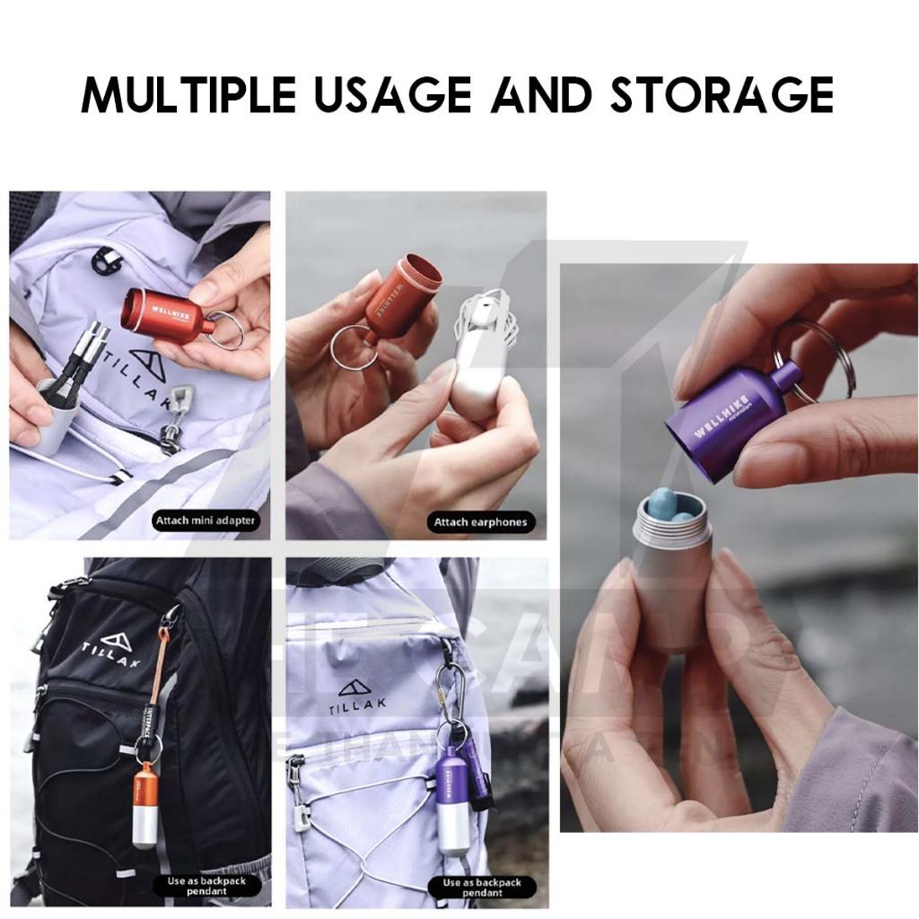 Wellhike SWS EDC Pill Capsule Sealed Waterproof Container Outdoor Camping Portable Small Bottle Mini Storage Keychain