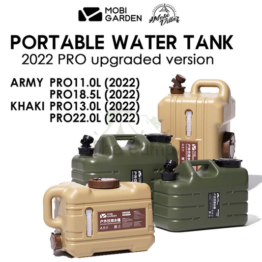 Mobi Garden Camping Portable Water Tank Container Pro 11 13 18.5 22 L Litre Water Tap Faucet Outdoor Gear PP Food Grade