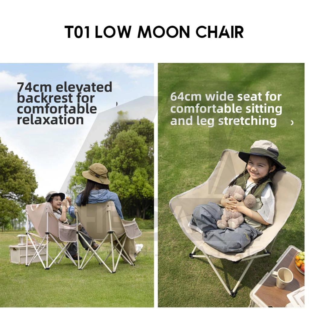 Naturehike T01 Low Back Moon Chair Outdoor Camping Widened Extra High Armchair Kerusi Healing CNH23JU13002