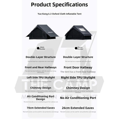 Blackdog MoonSky 6.3 Air Tent Pro / Base Double Layer PU3000mm Skyroof Inflatable Khemah Angin CBD2650WS010